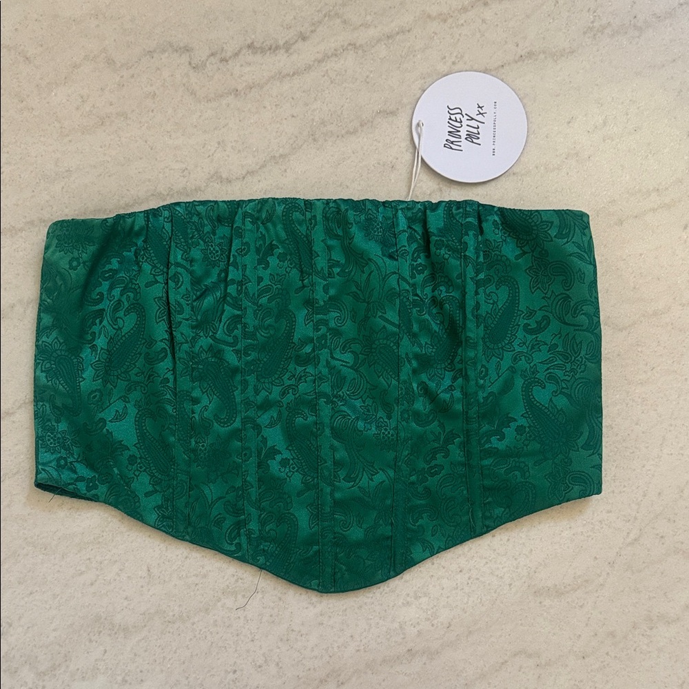 Princess Polly Ramona strapless top green